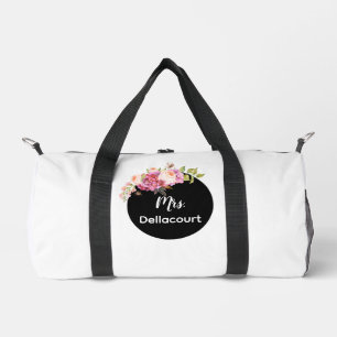 Mrs. Last Name Surname Bride Custom Duffle Bag