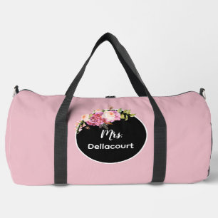 Mrs. Last Name Surname Bride Pretty Custom Duffle Bag