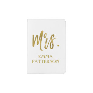 Mrs. Last Name Typography Passport Holder