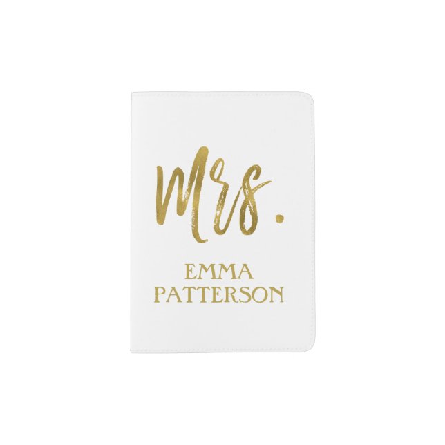 Mrs. Last Name Typography Passport Holder (Front)