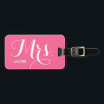 Mrs. Luggage Tag - pink<br><div class="desc">Your bag with be easy to spot with this pink luggage tag which can be customized with essential contact information.</div>