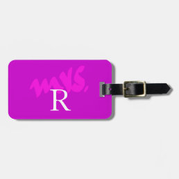 Mrs. Monogram Initial Name Template Purple Girly Luggage Tag