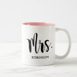Mrs. Monogram Mug | Married<br><div class="desc">Simply stylish coffee mug features Mrs. with your custom married last name. Perfect gift for a newly married couple! Visit our store for the matching Mr. Monogram Mug.</div>