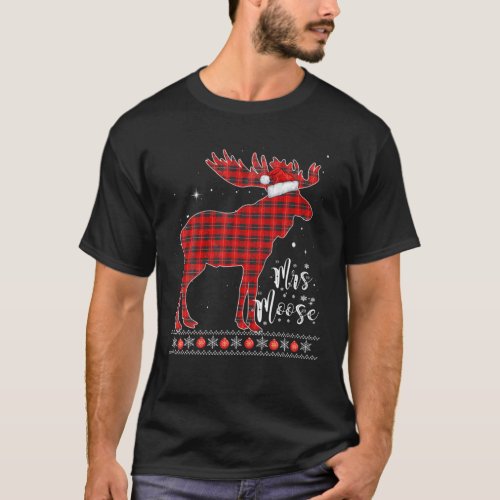 Mrs Moose  Red Plaid Buffalo Matching Family Paj T_Shirt