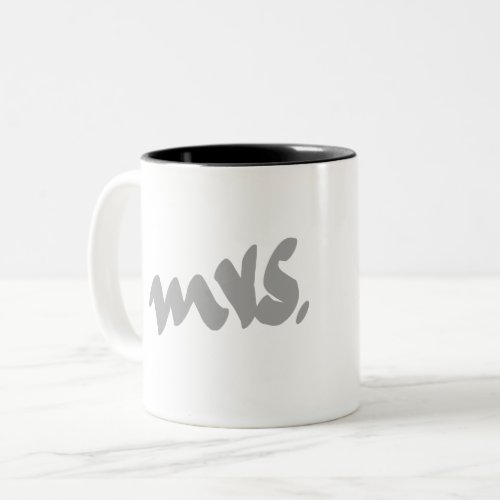 Mrs Mothers Day Black White Cute Gift For Her Two_Tone Coffee Mug