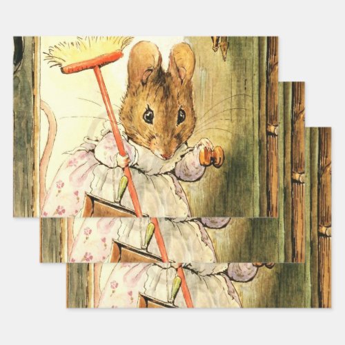 Mrs Mouse Sweeps the Dollhouse by Beatrix Potter Wrapping Paper Sheets
