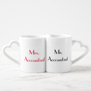 "Mrs. & Mr. Accountant - Love For Ever" Coffee Mug Set