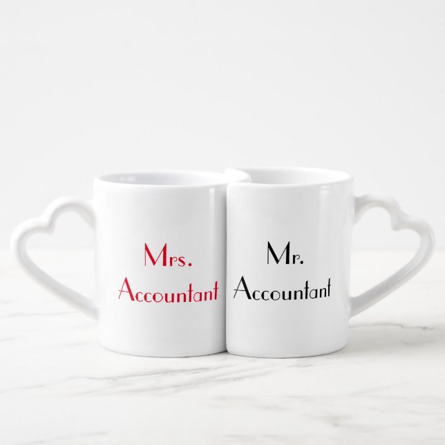 "Mrs. & Mr. Accountant - Love For Ever" Coffee Mug Set (Front Nesting)