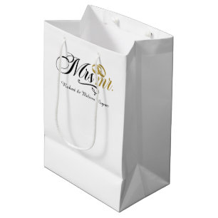 Mrs. Mr. Customizable Wedding Medium Gift Bag