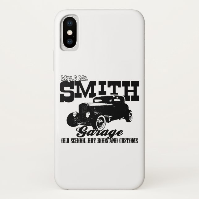 Mrs.& Mr. Smith Hot-Rod Garage. Case-Mate iPhone Case (Back)