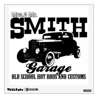Mrs.& Mr. Smith Hot-Rod Garage design Wall Sticker
