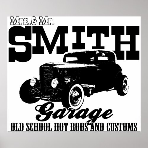Mrs Mr Smith Hot_Rod Garage Poster