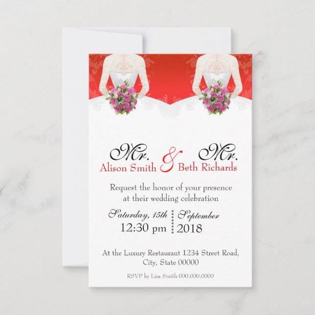 Mrs. & Mrs. Bow Invitation (Front)
