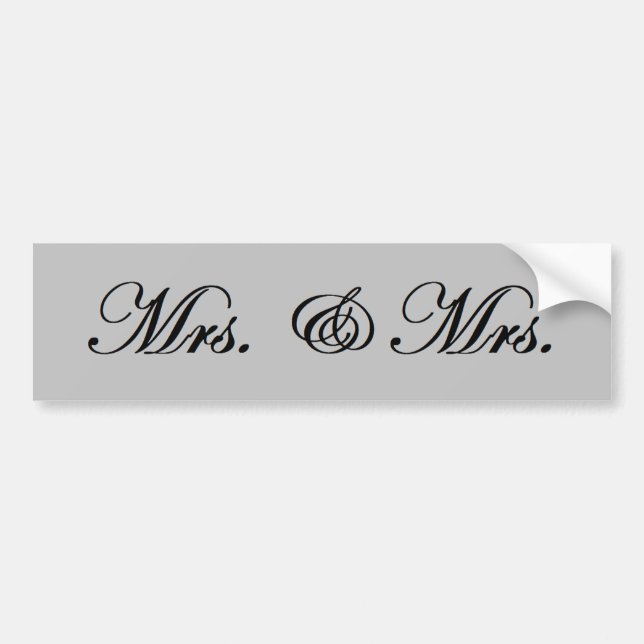 Mrs. & Mrs. Bumper Sticker (Front)