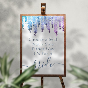 Mrs & Mrs Choose a Seat Not a Side Wedding Poster