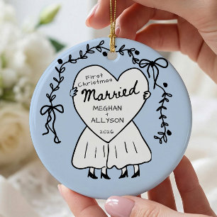 Mrs & Mrs First Christmas Ornament