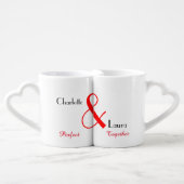 Mrs & Mrs Lesbian Couple Personalized Wedding Gift Coffee Mug Set (Front Nesting)