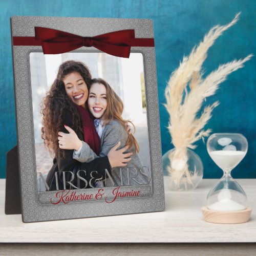 Mrs  Mrs Lesbian Gay Wedding Photo Frame Silver