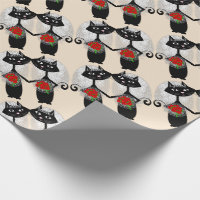 Mrs   Mrs Lesbian Marriage Cat Cute Brides Wedding Wrapping Paper