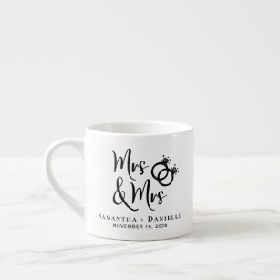 Mrs & Mrs Lesbian Wedding Favor Espresso Cup