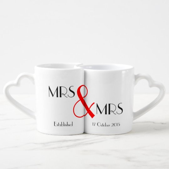 Mrs & Mrs Lesbian Wedding Gift Coffee Mug Setcom