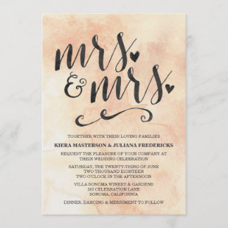 Mrs. & Mrs. Lesbian Wedding Invitation