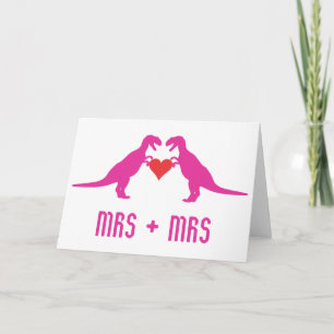Mrs+Mrs- Love is Love Dinosaurs Holiday Card