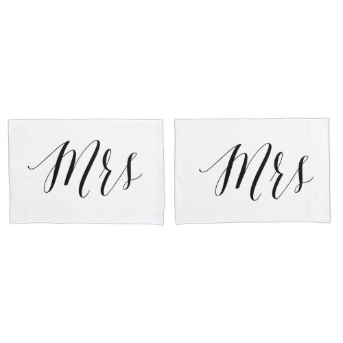 Mrs Mrs Romantic Wedding Hers Gay Lesbian Couple Pillow Case