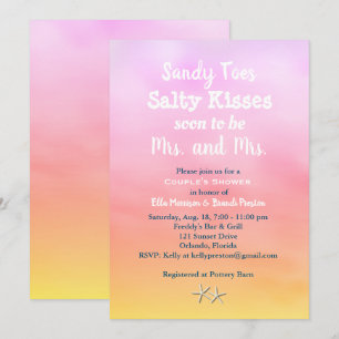 Mrs. & Mrs. Sandy Toes Couple's Shower sunset Invitation