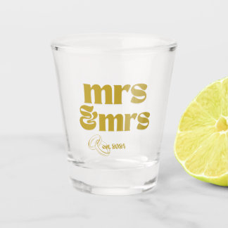 mrs & mrs shot glass est. 2024