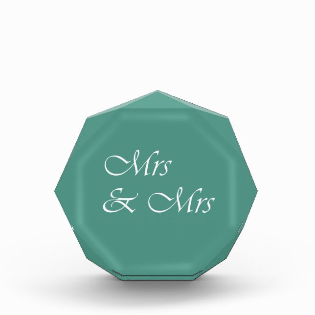 Mrs & Mrs Typography Acrylic Award (Front)