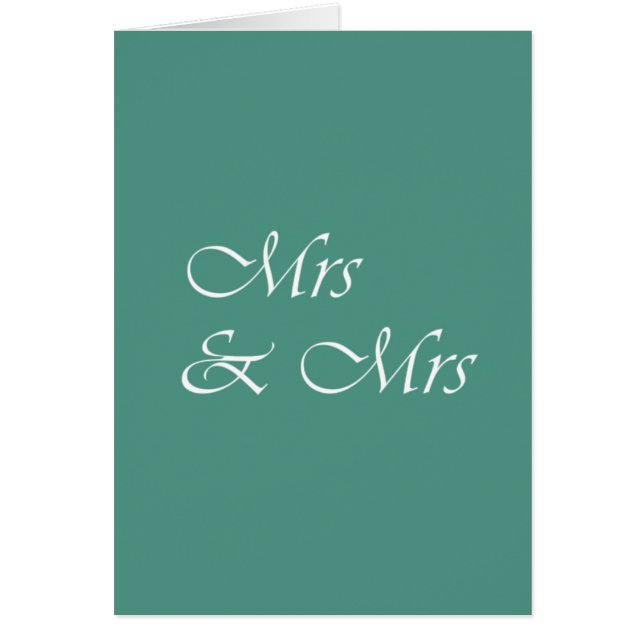Mrs & Mrs Typography Cards (Front)