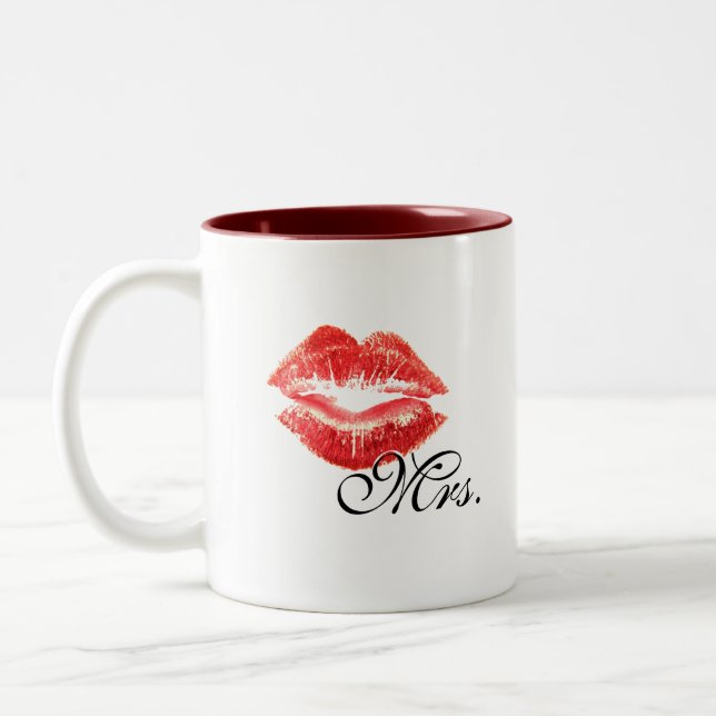 Mrs mug - with red lipstick lips (Left)
