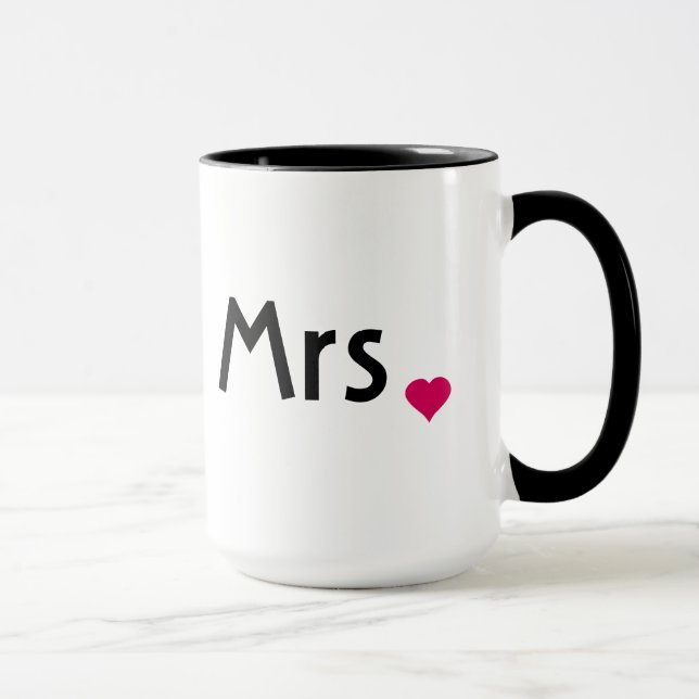 Mrs. mug with red love heart (Right)