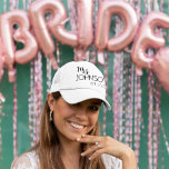 Mrs Name Newlywed Bride Monogram Trucker Hat<br><div class="desc">This design may be personalized in the area provided by changing the photo and/or text. Or it can be customized by clicking Personalize this Template and then choosing the click to customize further option and delete or change the color of the background, add text, change the text color or style,...</div>