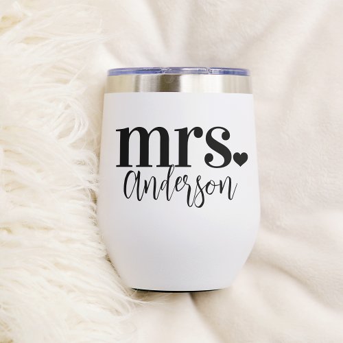 MRS Name Personalized Wedding Thermal Wine Tumbler