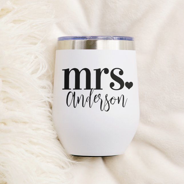 MRS. Name Personalized Wedding Thermal Wine Tumbler (Creator Uploaded)