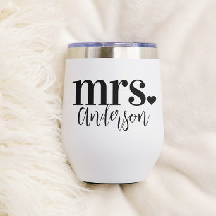 MRS. Name Personalized Wedding Thermal Wine Tumbler
