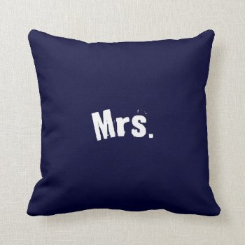 Mrs. Navy Blue Accent Pillow by Sidelinedesigns at Zazzle