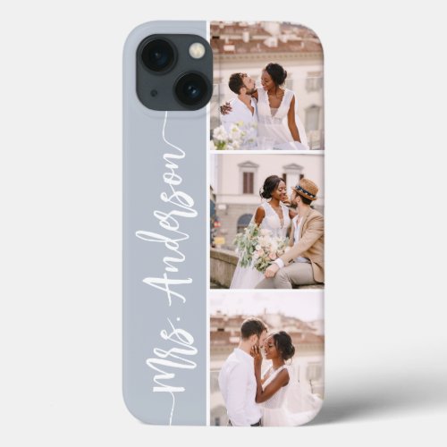 Mrs New Name Wedding Couples Photo Collage iPhone 13 Case