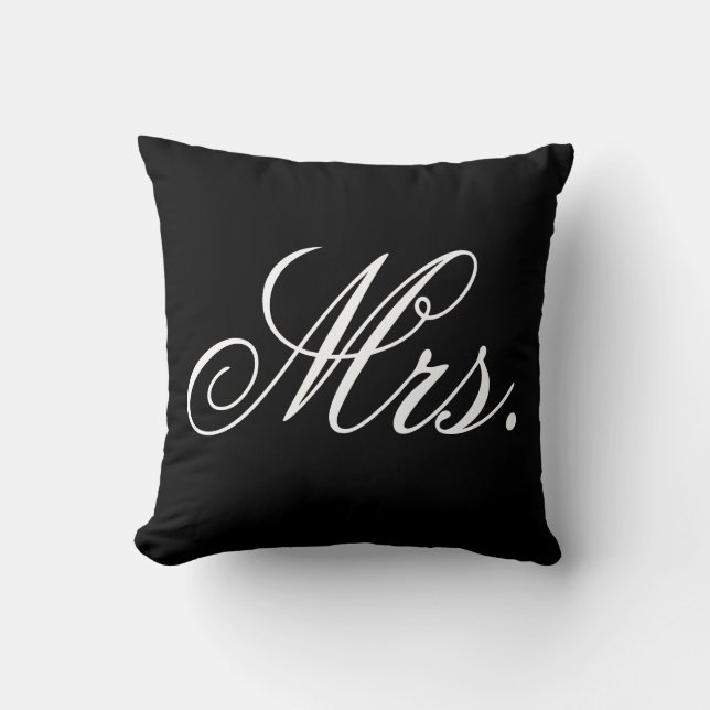 Mrs. Newlywed Elegant Wedding Pillow (Front)
