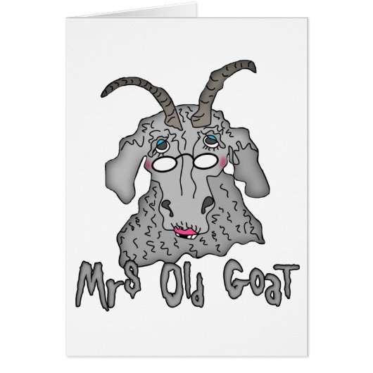 Mrs Old Goat Funny Cartoon Cards (Front)