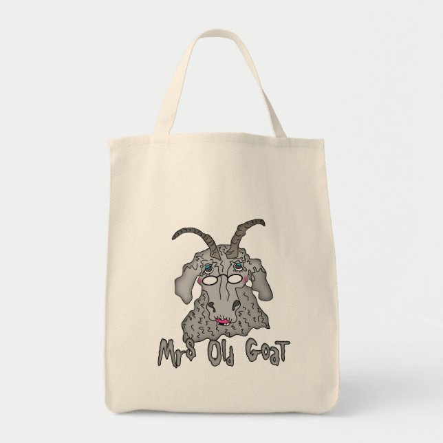 Mrs Old Goat Funny Cartoon Tote Bag (Front)