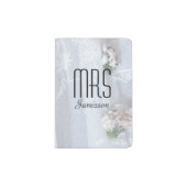 "Mrs" Passport Holder, Vintage Lace Wedding Dress Passport Holder (Front)