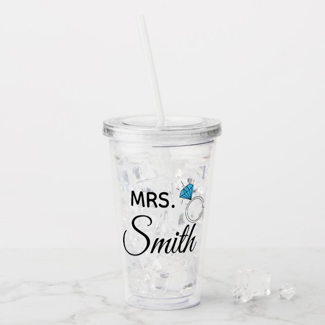 Mrs. Personalized Acrylic Tumbler (Front Ice)