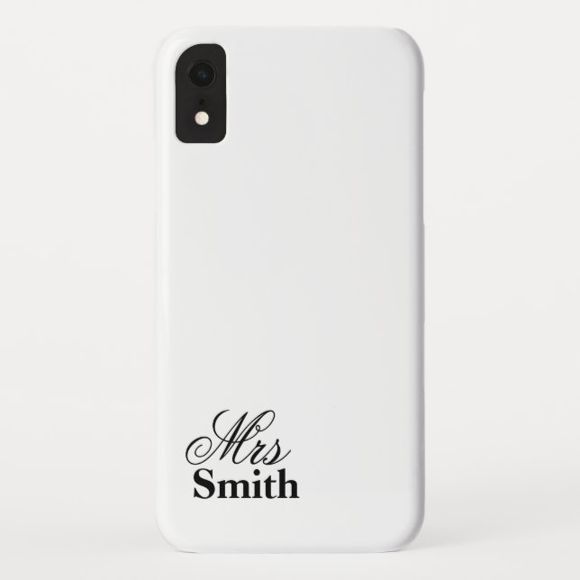 Mrs Personalized Name White Black Case-Mate iPhone Case (Back)