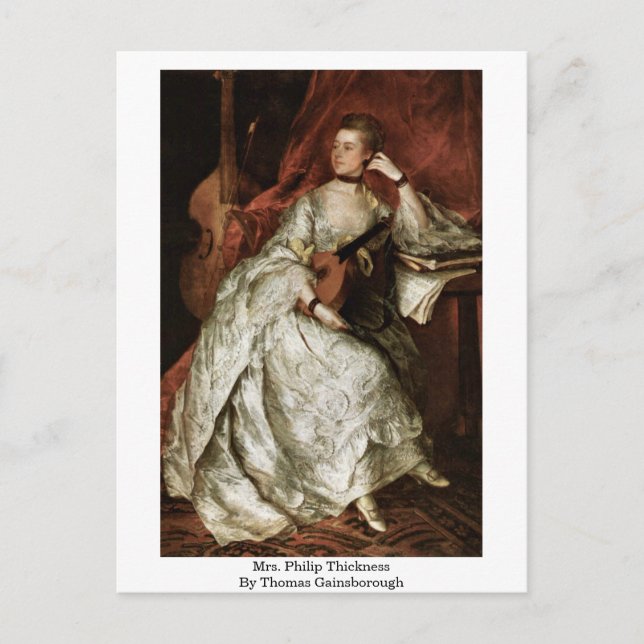 Mrs. Philip Thickness By Thomas Gainsborough Postcard (Front)