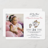 Mrs. Potts & Chip | Tea Party First Birthday Invitation (Front/Back)