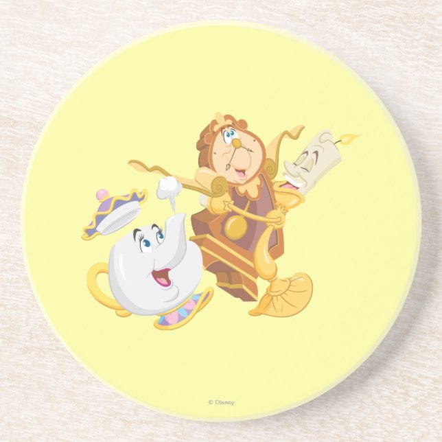 Mrs. Potts & Friends Sandstone Coaster (Front)