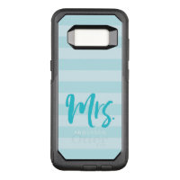 Mrs Preppy Blue Stripes Name OtterBox Commuter Samsung Galaxy S8 Case